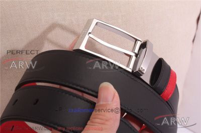 AAA Fake Fendi Bag Bugs Black And Red Leather Belt - SS Buckle